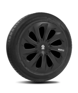 SET 4 COPRICERCHI AUTO SPARCO "SICILIA" NERO, 15" POLLICI - SPC1570BK